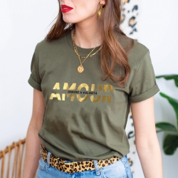 T-Shirt Kaki Amore a Volontà FEMME Faubourg54