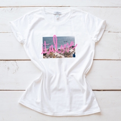 T-shirt Blanc Italove Rose FEMME Faubourg54