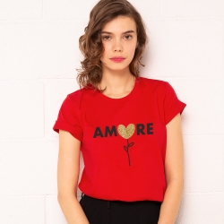 T-shirt rouge Capucine by LesFutiles T-shirts Faubourg54