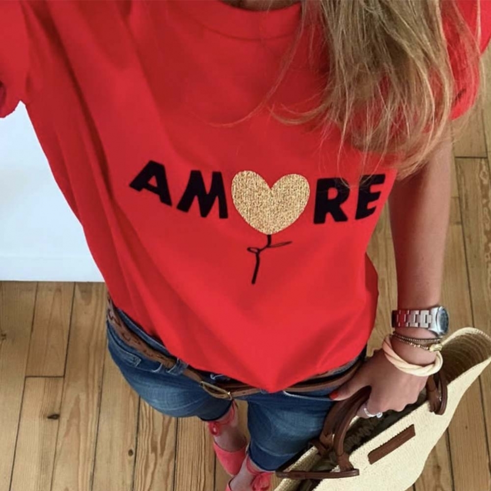 T-shirt rouge Capucine by LesFutiles T-shirts Faubourg54