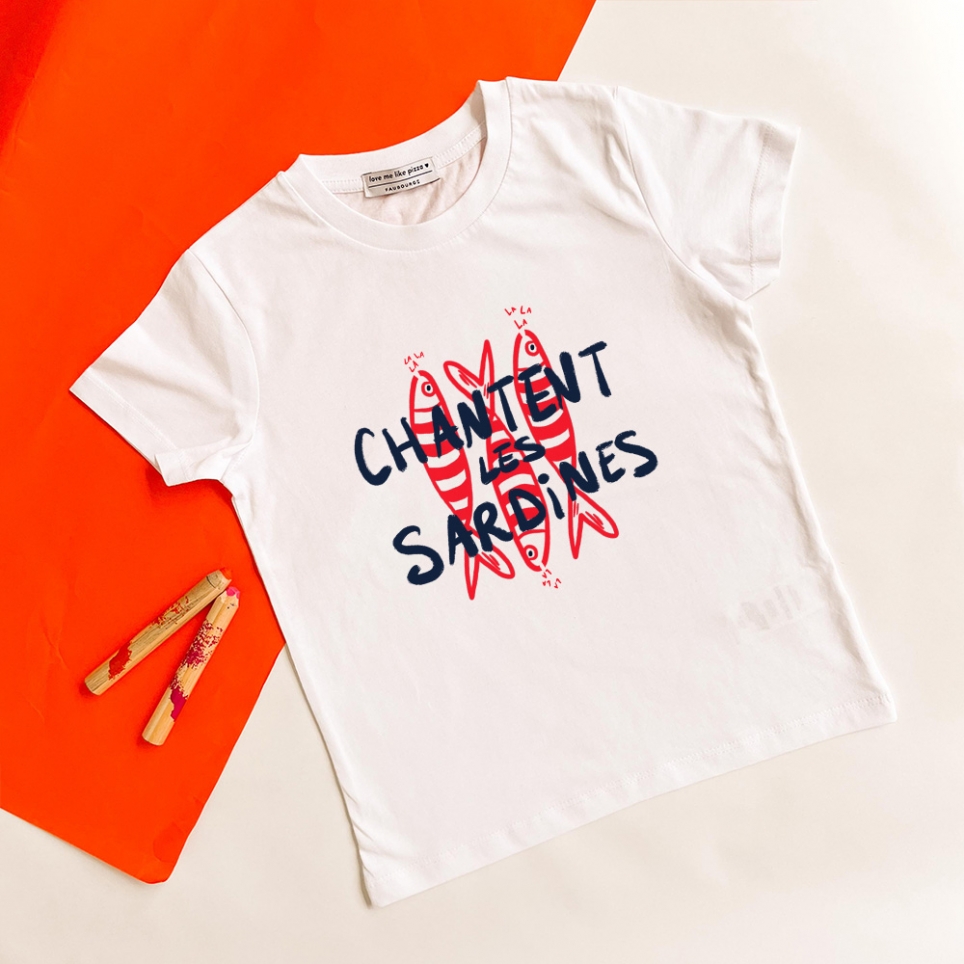 T-Shirt Blanc Sardines Enfant ENFANTS Faubourg54