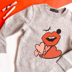 Sweat Gris Bouche Nina Enfant ENFANTS Faubourg54