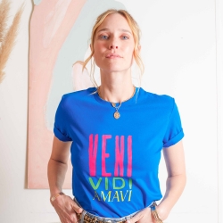 T-Shirt Bleu Royal Veni Vidi