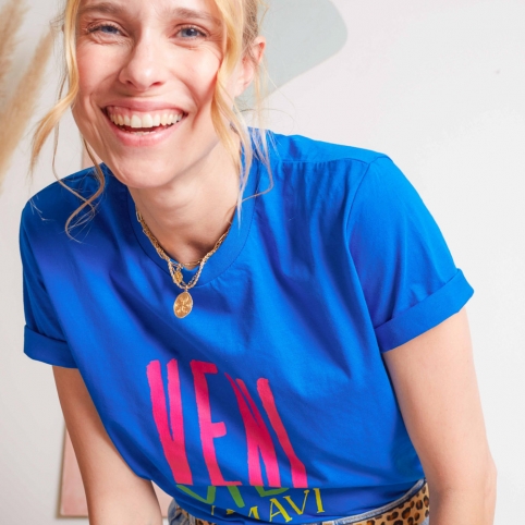 T-Shirt Bleu Royal Veni Vidi collection NOUVELLE VAGUE
