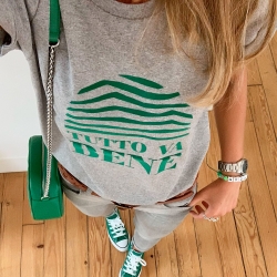 T-shirt Gris Tutto Va Bene by Les Futiles T-shirt Gris Tutto Va Bene by Les Futiles