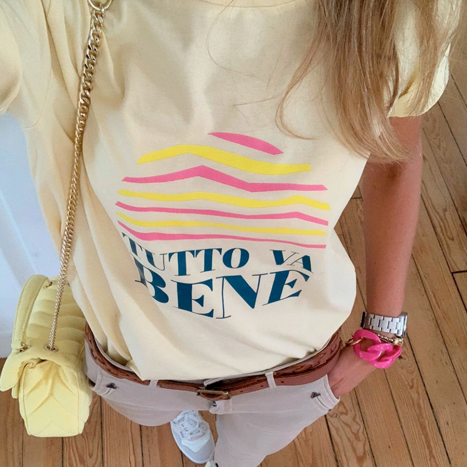 Yellow T-shirt Tutto Va Bene by Les Futiles