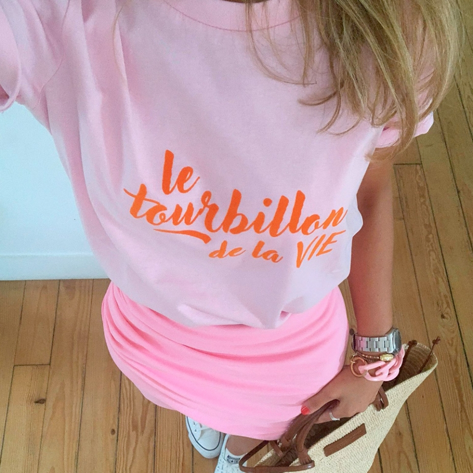 Pink T-shirt Le Tourbillon by Les Futiles