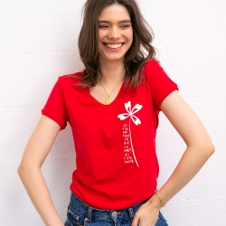 Red v neck T-Shirt Trefle