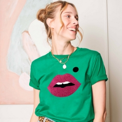 T-shirt Vert Bouche Glitter Martina Faubourg54 T-shirt Vert Bouche Glitter Martina Faubourg54