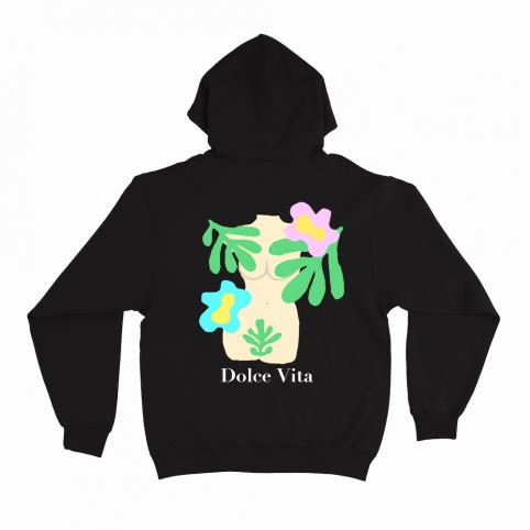 Sweat Noir Dolce Vita Fiori collection Italian Attitude Club