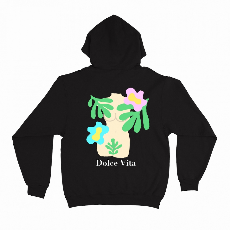 Sweat Noir Dolce Vita Fiori HOMME Faubourg54