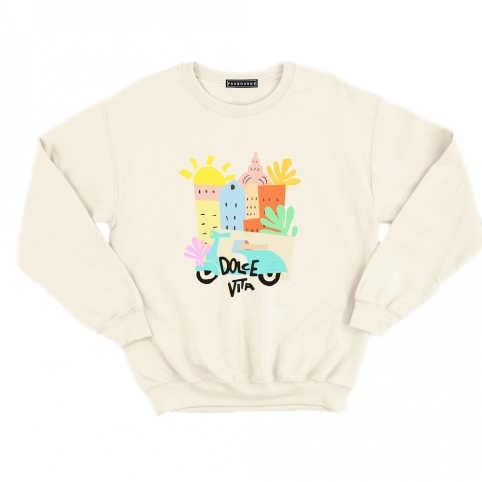 Sweat Crème Dolce Vita Cittadina collection Italian Attitude Club