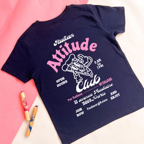 T-Shirt Bleu Marin Italian Attitude Club Enfant ENFANTS Faubourg54