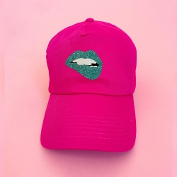 Casquette Fucshia Bouche Glitter Vert Accessoires Faubourg54