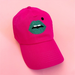Casquette Fucshia Bouche Glitter Vert Accessoires Faubourg54