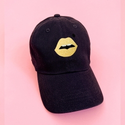 Casquette Noir Bouche Glitter Jaune Accessoires Faubourg54