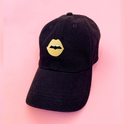 Casquette Noir Bouche Glitter Jaune Accessoires Faubourg54