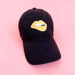 Casquette Noir Bouche Glitter Jaune Accessoires Faubourg54