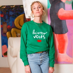 Sweat Femme Vert Baisers Volés by LesFutiles Faubourg54 Sweat Femme Vert Baisers Volés by LesFutiles Faubourg54