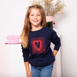 Sweat Bleu Dessin d’Amour Rouge Enfant ENFANTS Faubourg54