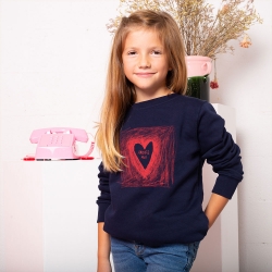 Sweat Bleu Dessin d’Amour Rouge Enfant ENFANTS Faubourg54