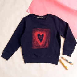 Sweat Bleu Dessin d’Amour Rouge Enfant ENFANTS Faubourg54