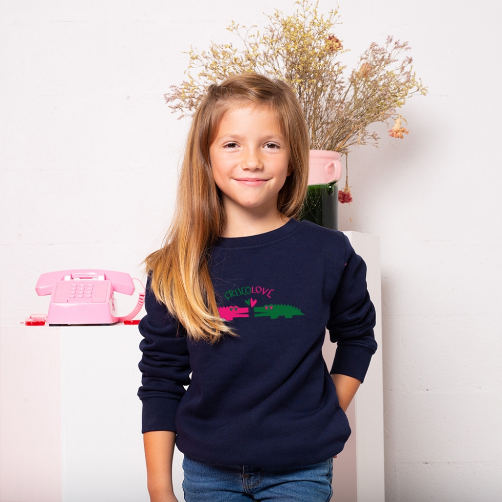 Sweat Bleu Croco Love Enfant ENFANTS Faubourg54