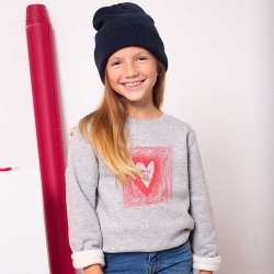 Sweat Gris Dessin d’Amour Rouge Enfant ENFANTS Faubourg54