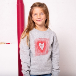 Sweat Gris Dessin d’Amour Rouge Enfant ENFANTS Faubourg54