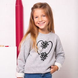 Sweat Gris Cuore Fiori Enfant ENFANTS Faubourg54