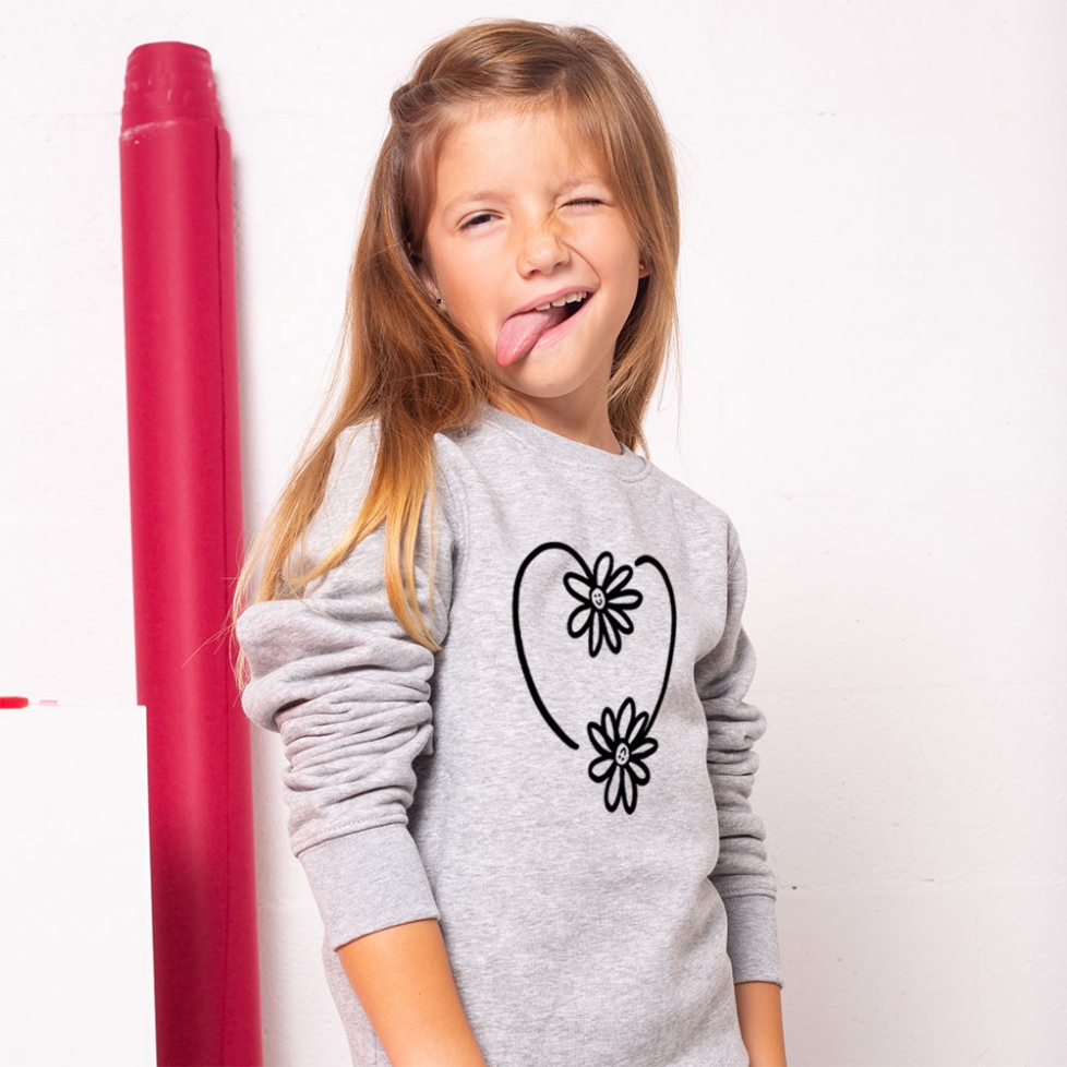 Sweat Gris Cuore Fiori Enfant ENFANTS Faubourg54