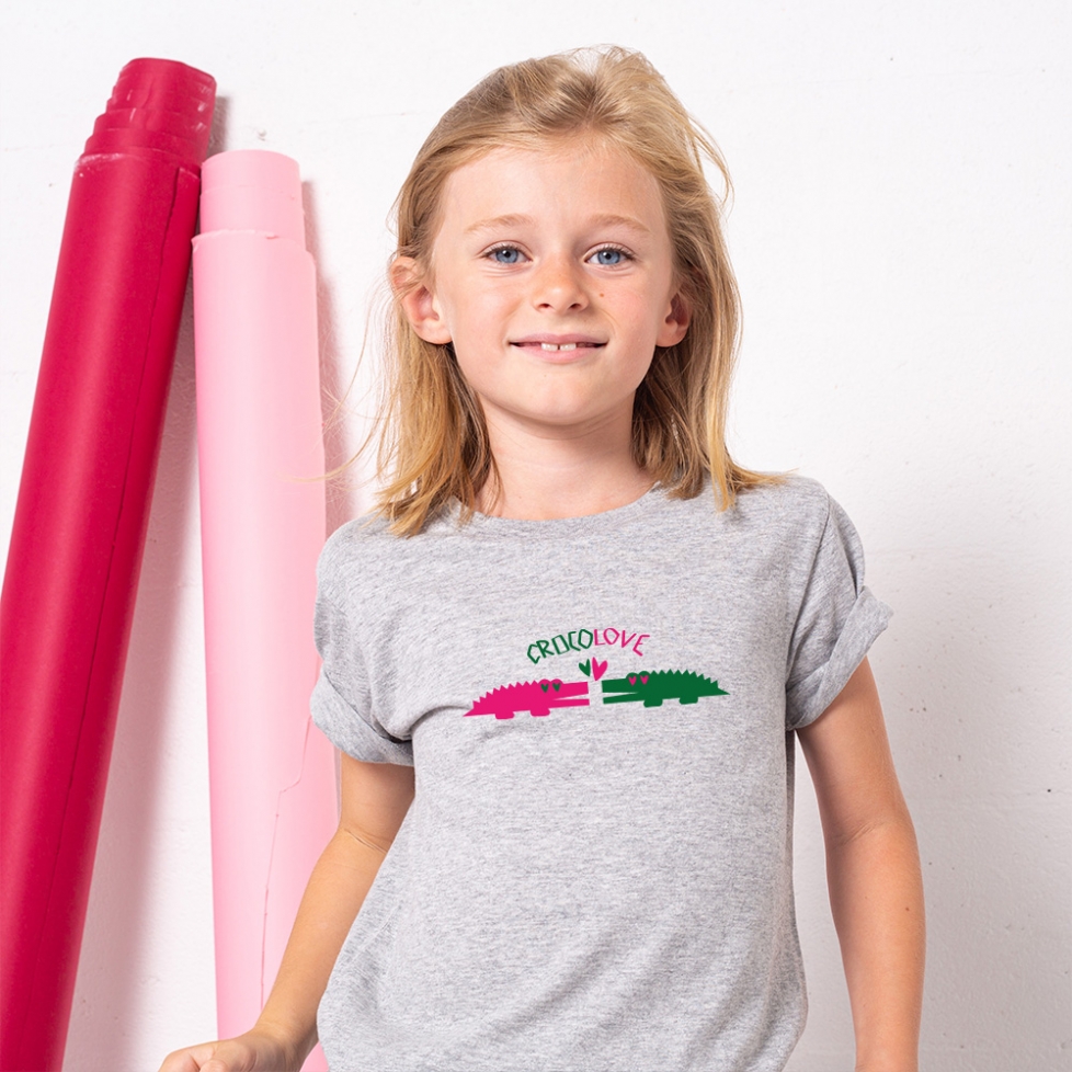 T-Shirt Gris Croco Love Enfant ENFANTS Faubourg54