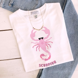 T-shirt blanc signe astrologique Scorpion
