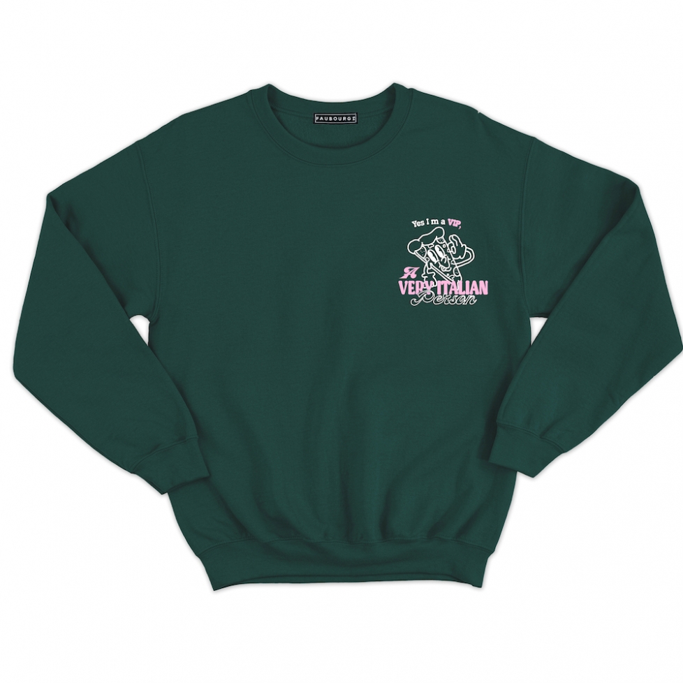 Sweat Italian Attitude Club Vert Faubourg54 Sweat Italian Attitude Club Vert Faubourg54