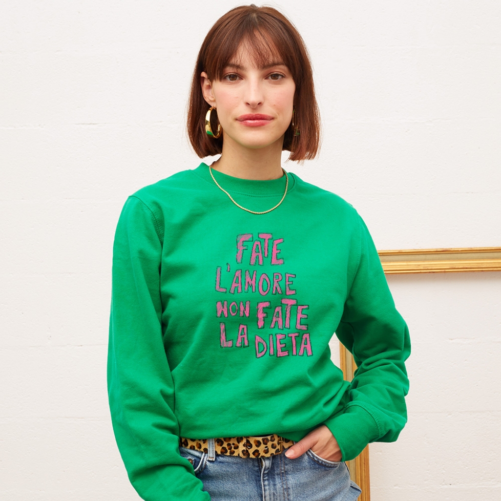 Green Sweatshirt Fate l'Amore