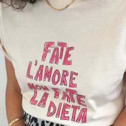 Cream T-shirt Fate l'Amore