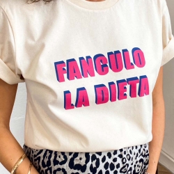 Cream T-shirt Fanculo la Dieta
