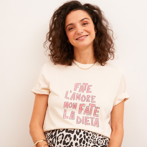 T-shirt Crème Fate l'Amore Mamma collection MAMMA