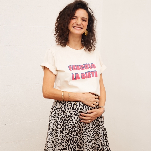 T-shirt Crème Fanculo la Dieta Mamma collection MAMMA
