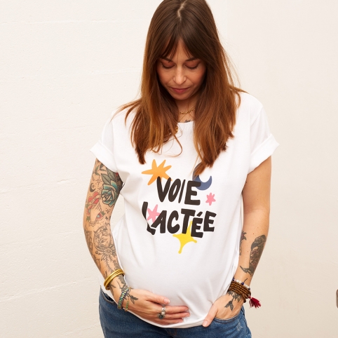 T-shirt Blanc Voie Lactée Mamma collection MAMMA