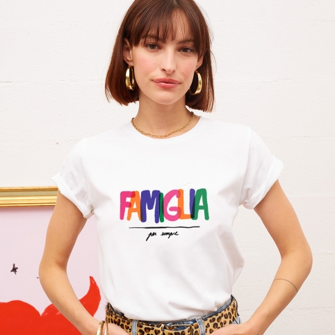 T-shirt Blanc Famiglia FEMME Faubourg54