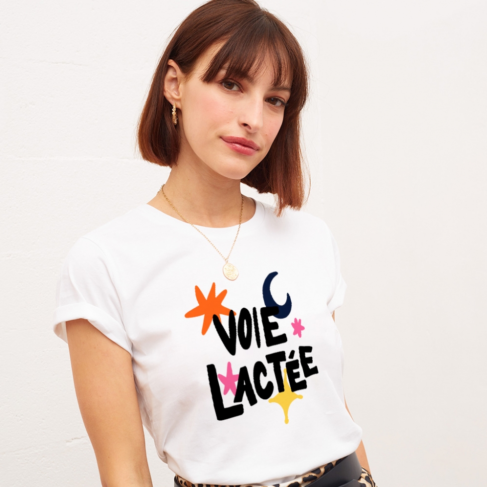 T-shirt Blanc Voie Lactée FEMME Faubourg54