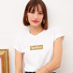 T-shirt Blanc Spritzz Gold Glitter FEMME Faubourg54