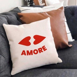 Housse de Coussin Bouche Coeur Rouge