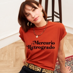 T-shirt Femme Rouille Mercurio Retrogrado Noir Faubourg54