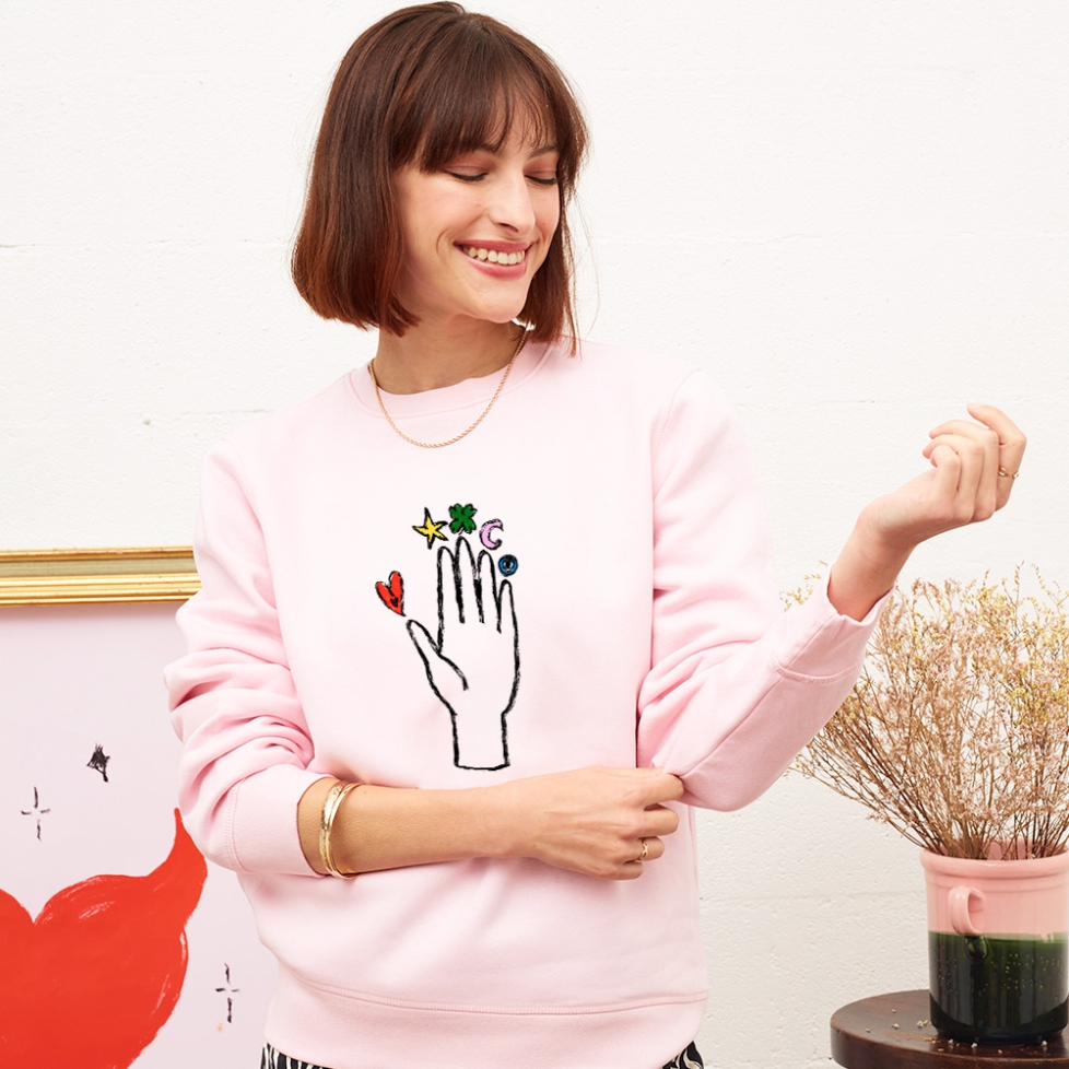 Pink Sweatshirt Fortuna by MaudParys