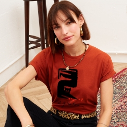 T-shirt Rouille Gatto Nero FEMME Faubourg54 T-shirt Rouille Gatto Nero FEMME Faubourg54