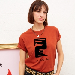 T-shirt Rouille Gatto Nero FEMME Faubourg54 T-shirt Rouille Gatto Nero FEMME Faubourg54