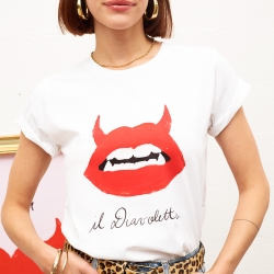 White T-shirt Diavoletto by MaudParys