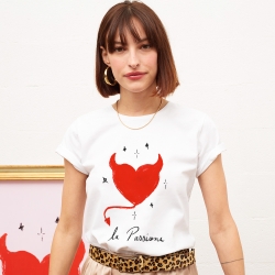 T-shirt Blanc Passione FEMME Faubourg54